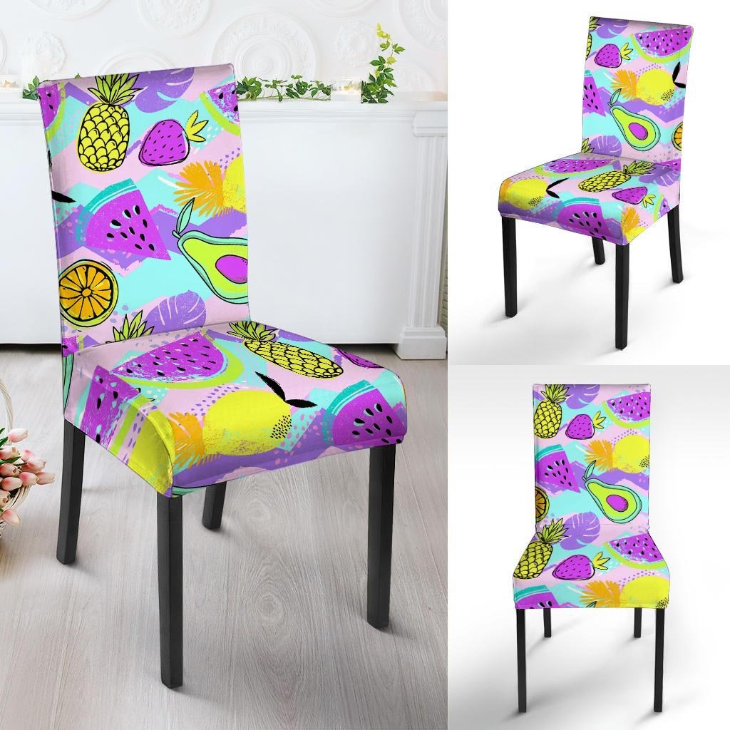Neon Mix Fruit Pineapple Hawaiian Print Chair Cover-grizzshop