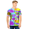 Neon Mix Fruit Pineapple Hawaiian Print Men T Shirt-grizzshop