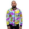 Neon Mix Fruit Pineapple Hawaiian Print Men's Bomber Jacket-grizzshop