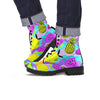 Neon Mix Fruit Pineapple Hawaiian Print Men's Boots-grizzshop