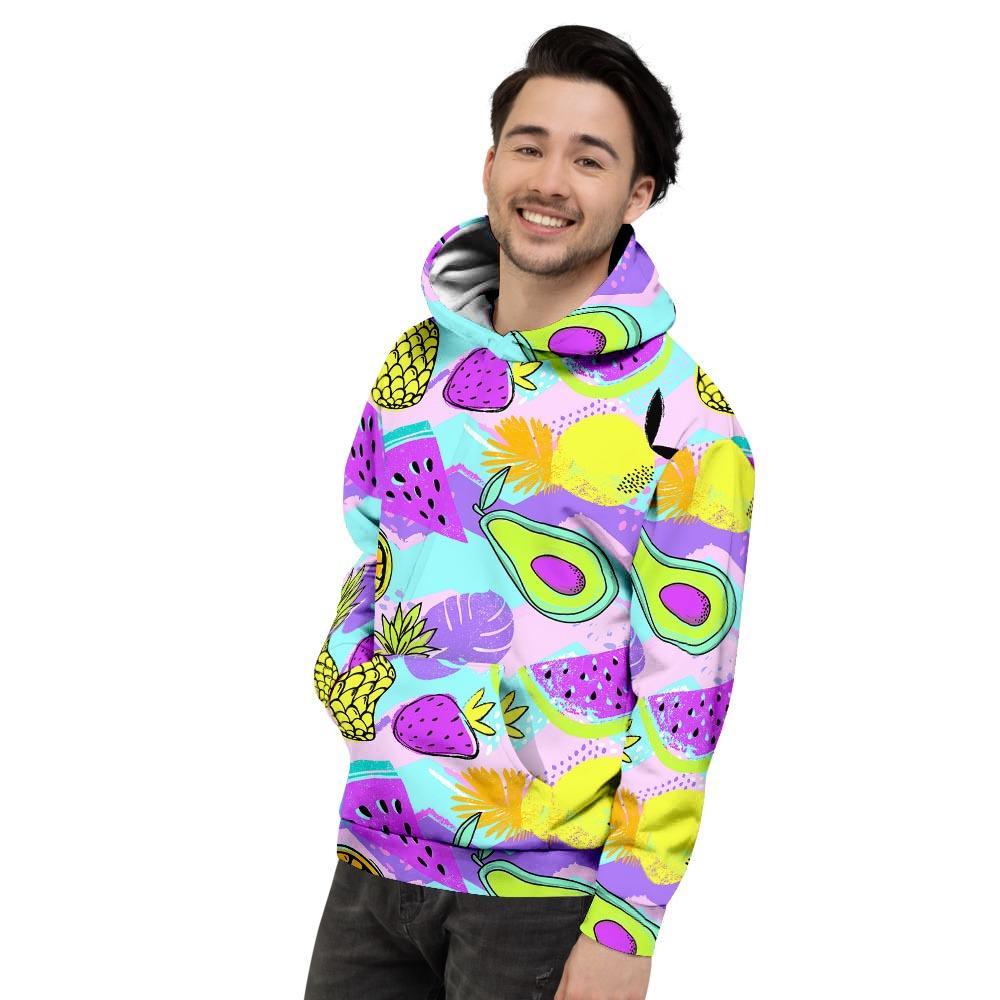 Neon Mix Fruit Pineapple Hawaiian Print Men's Hoodie-grizzshop