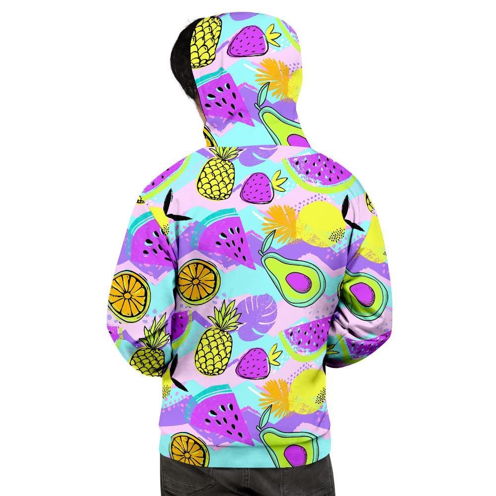 Neon Mix Fruit Pineapple Hawaiian Print Men's Hoodie-grizzshop