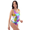 Neon Mix Fruit Pineapple Hawaiian Print One Piece Swimsuite-grizzshop