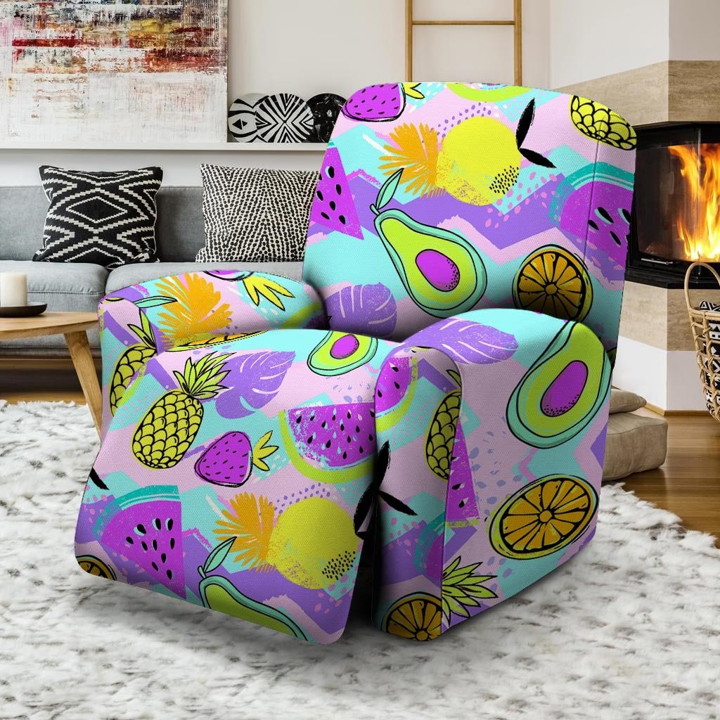 Neon Mix Fruit Pineapple Hawaiian Print Recliner Cover-grizzshop