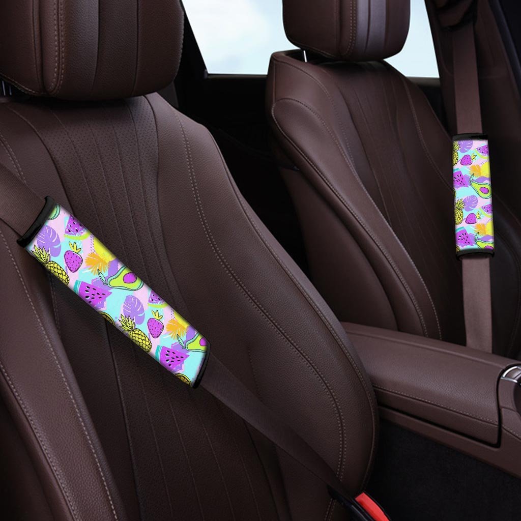 Neon Mix Fruit Pineapple Hawaiian Print Seat Belt Cover-grizzshop