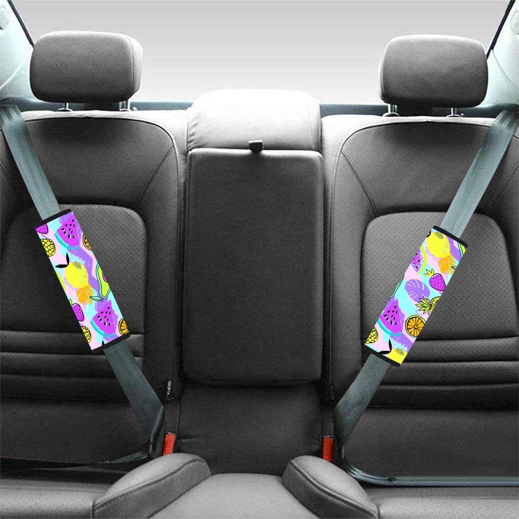 Neon Mix Fruit Pineapple Hawaiian Print Seat Belt Cover-grizzshop