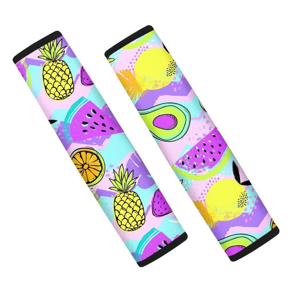 Neon Mix Fruit Pineapple Hawaiian Print Seat Belt Cover-grizzshop