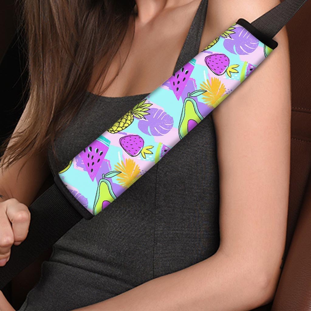 Neon Mix Fruit Pineapple Hawaiian Print Seat Belt Cover-grizzshop