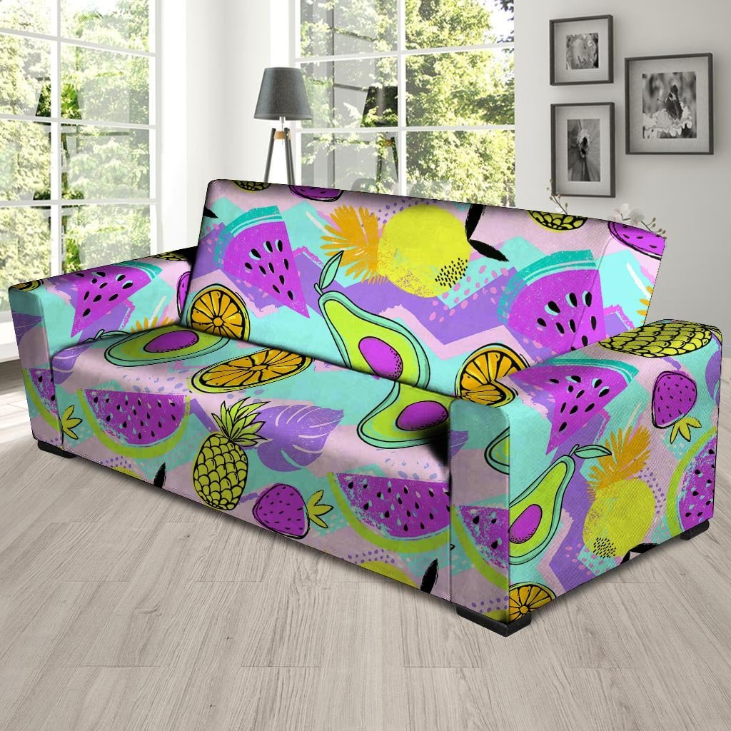 Neon Mix Fruit Pineapple Hawaiian Print Sofa Cover-grizzshop