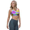 Neon Mix Fruit Pineapple Hawaiian Print Sports Bra-grizzshop