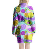 Neon Mix Fruit Pineapple Hawaiian Print Women's Robe-grizzshop