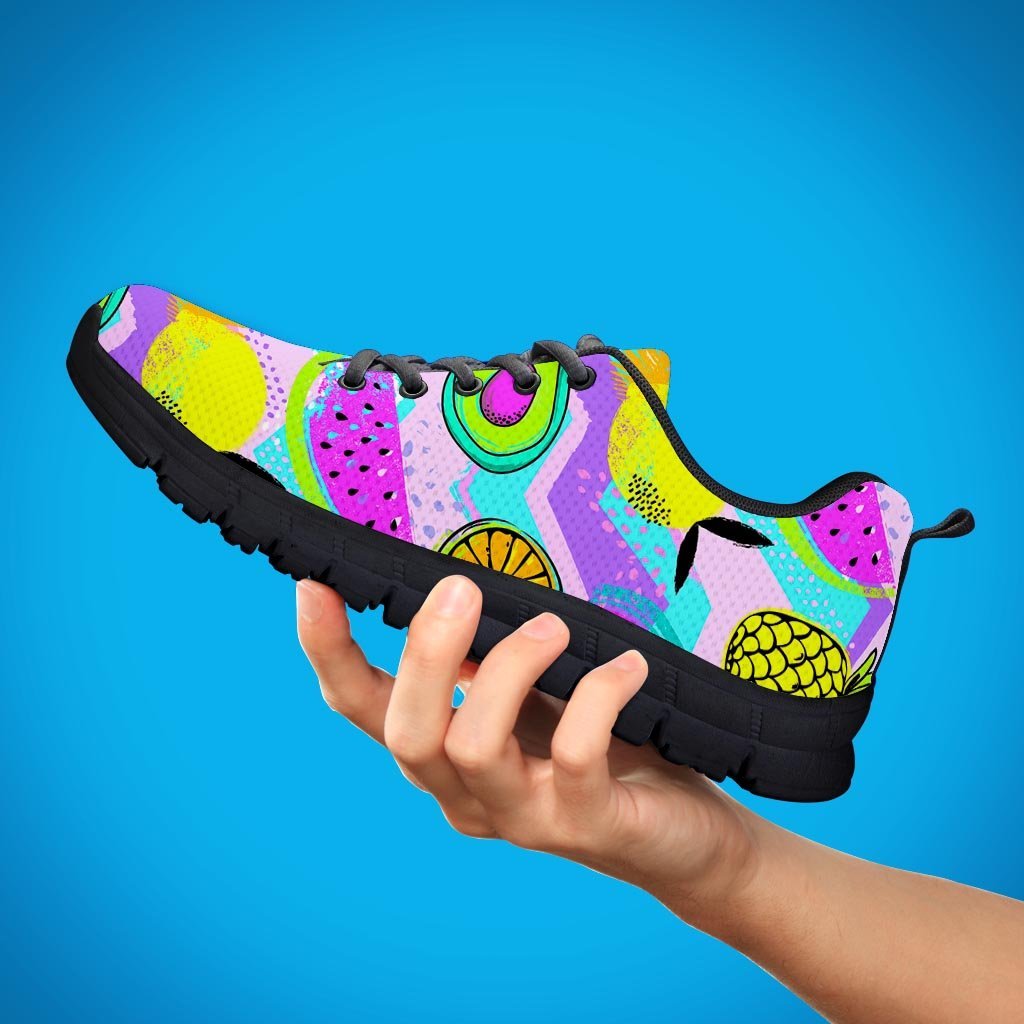 Neon Mix Fruit Pineapple Hawaiian Print Women's Sneakers-grizzshop