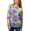 Neon Mix Fruit Pineapple Hawaiian Print Women's Sweatshirt-grizzshop