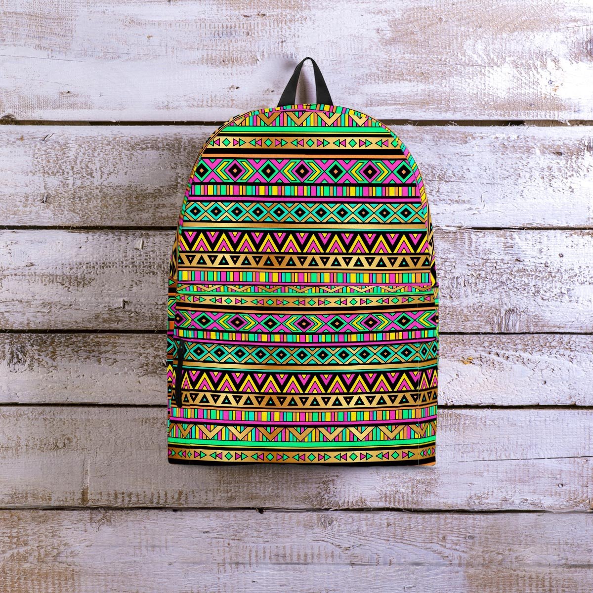 Neon Multicolor Ethic Aztec Aztec Grunge Geometric Print Backpack-grizzshop