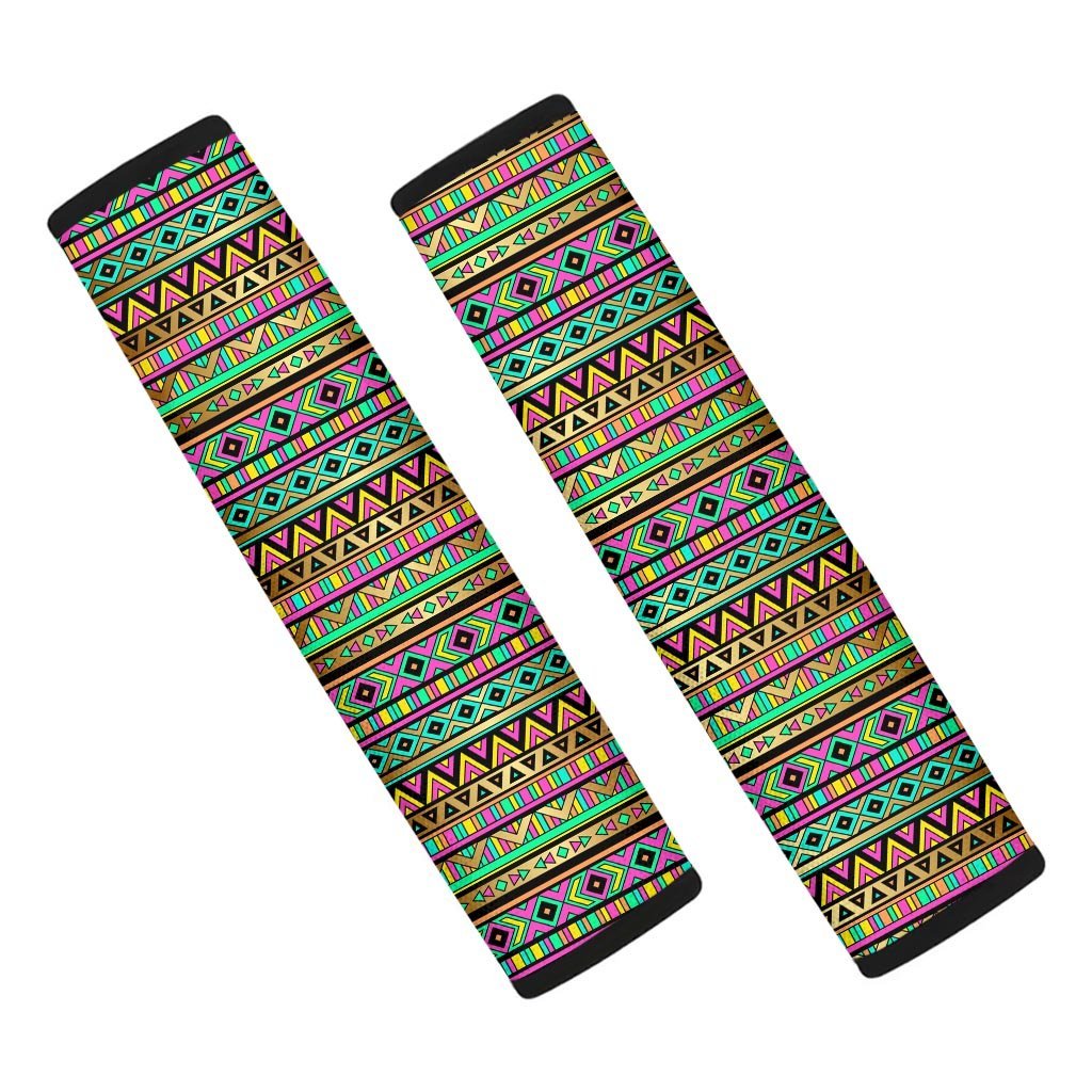 Neon Multicolor Ethic Aztec Aztec Grunge Geometric Print Seat Belt Cover-grizzshop
