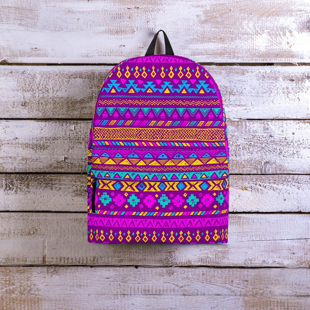 Neon Multicolor Ethic Aztec Doodle Print Backpack-grizzshop