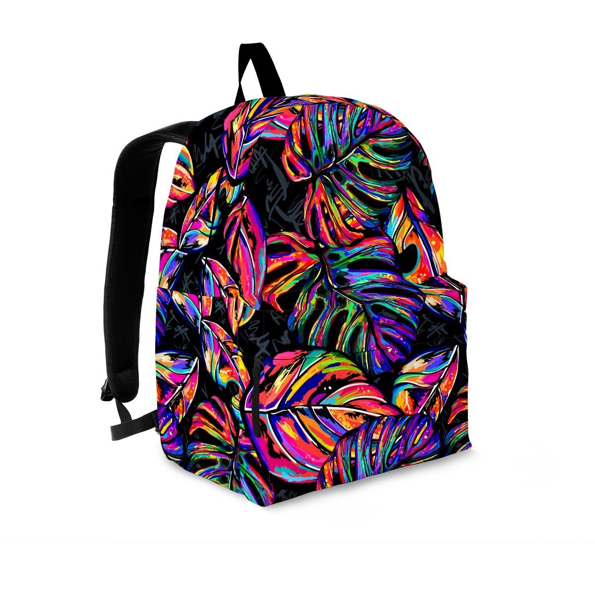 Neon Multicolor Palm Leaf Print Backpack-grizzshop