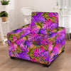 Neon Palm Leaf Edm Print Armchair Cover-grizzshop