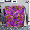 Neon Palm Leaf Edm Print Blanket-grizzshop