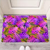 Neon Palm Leaf Edm Print Door Mat-grizzshop