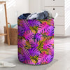 Neon Palm Leaf Edm Print Laundry Basket-grizzshop