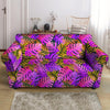 Neon Palm Leaf Edm Print Loveseat Cover-grizzshop