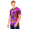 Neon Palm Leaf Edm Print Men T Shirt-grizzshop