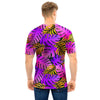 Neon Palm Leaf Edm Print Men T Shirt-grizzshop