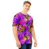 Neon Palm Leaf Edm Print Men T Shirt-grizzshop