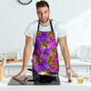 Neon Palm Leaf Edm Print Men's Apron-grizzshop