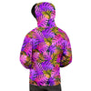 Neon Palm Leaf Edm Print Men's Hoodie-grizzshop