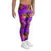 Neon Palm Leaf Edm Print Men's Leggings-grizzshop