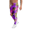 Neon Palm Leaf Edm Print Men's Leggings-grizzshop