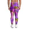 Neon Palm Leaf Edm Print Men's Leggings-grizzshop