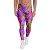 Neon Palm Leaf Edm Print Men's Leggings-grizzshop