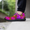 Neon Palm Leaf Edm Print Men's Sneakers-grizzshop