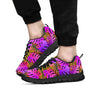 Neon Palm Leaf Edm Print Men's Sneakers-grizzshop