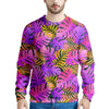 Neon Palm Leaf Edm Print Men's Sweatshirt-grizzshop