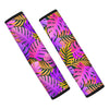 Neon Palm Leaf Edm Print Seat Belt Cover-grizzshop