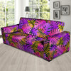 Neon Palm Leaf Edm Print Sofa Cover-grizzshop