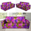 Neon Palm Leaf Edm Print Sofa Cover-grizzshop