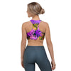 Neon Palm Leaf Edm Print Sports Bra-grizzshop