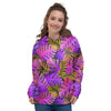 Neon Palm Leaf Edm Print Women's Hoodie-grizzshop