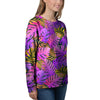 Neon Palm Leaf Edm Print Women's Sweatshirt-grizzshop