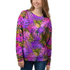 Neon Palm Leaf Edm Print Women's Sweatshirt-grizzshop