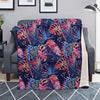 Neon Palm Leaf Hawaiian Print Blanket-grizzshop