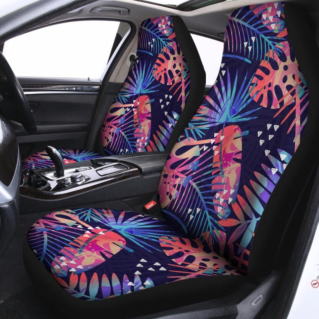 Neon Palm Leaf Hawaiian Print Car Seat Covers-grizzshop