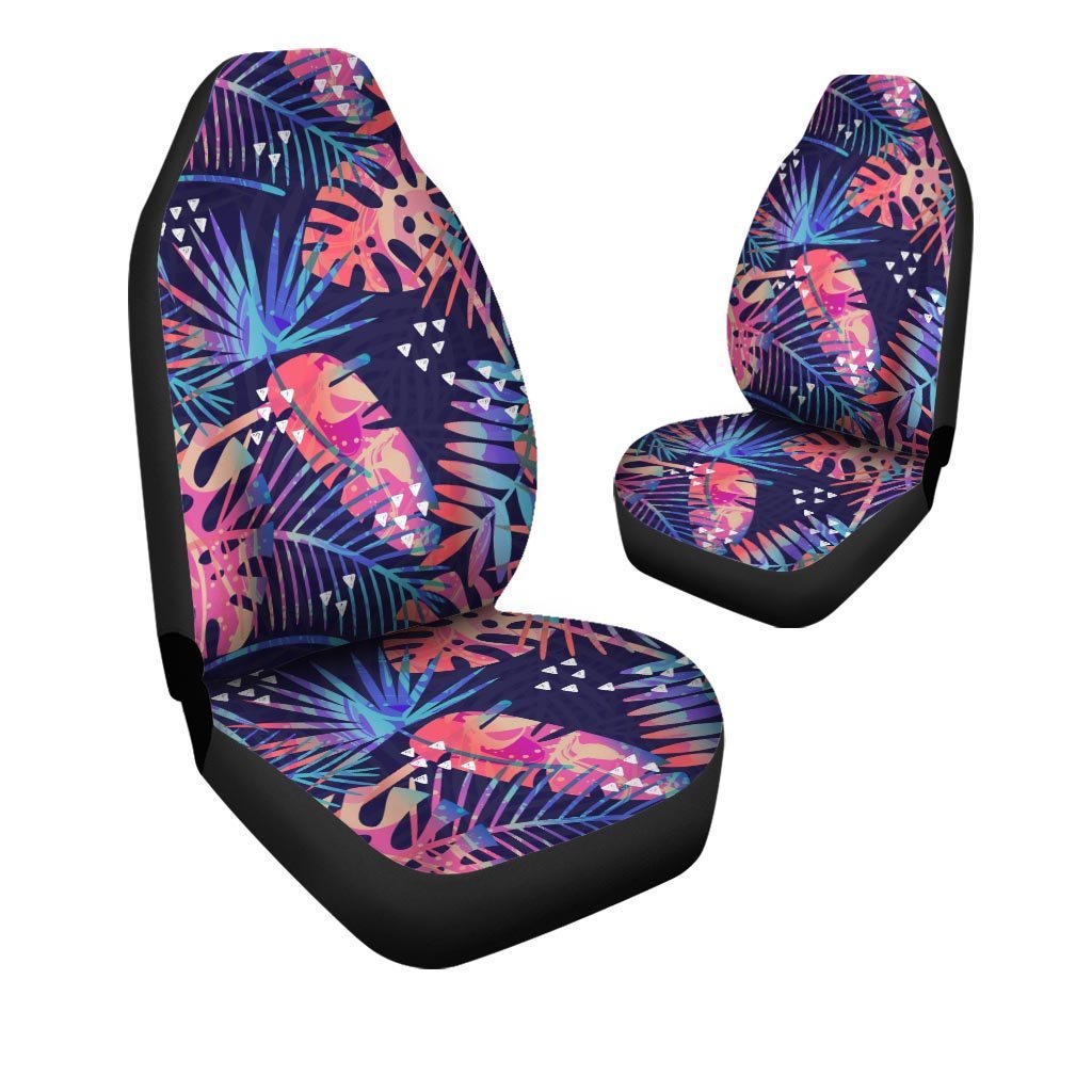 Neon Palm Leaf Hawaiian Print Car Seat Covers-grizzshop