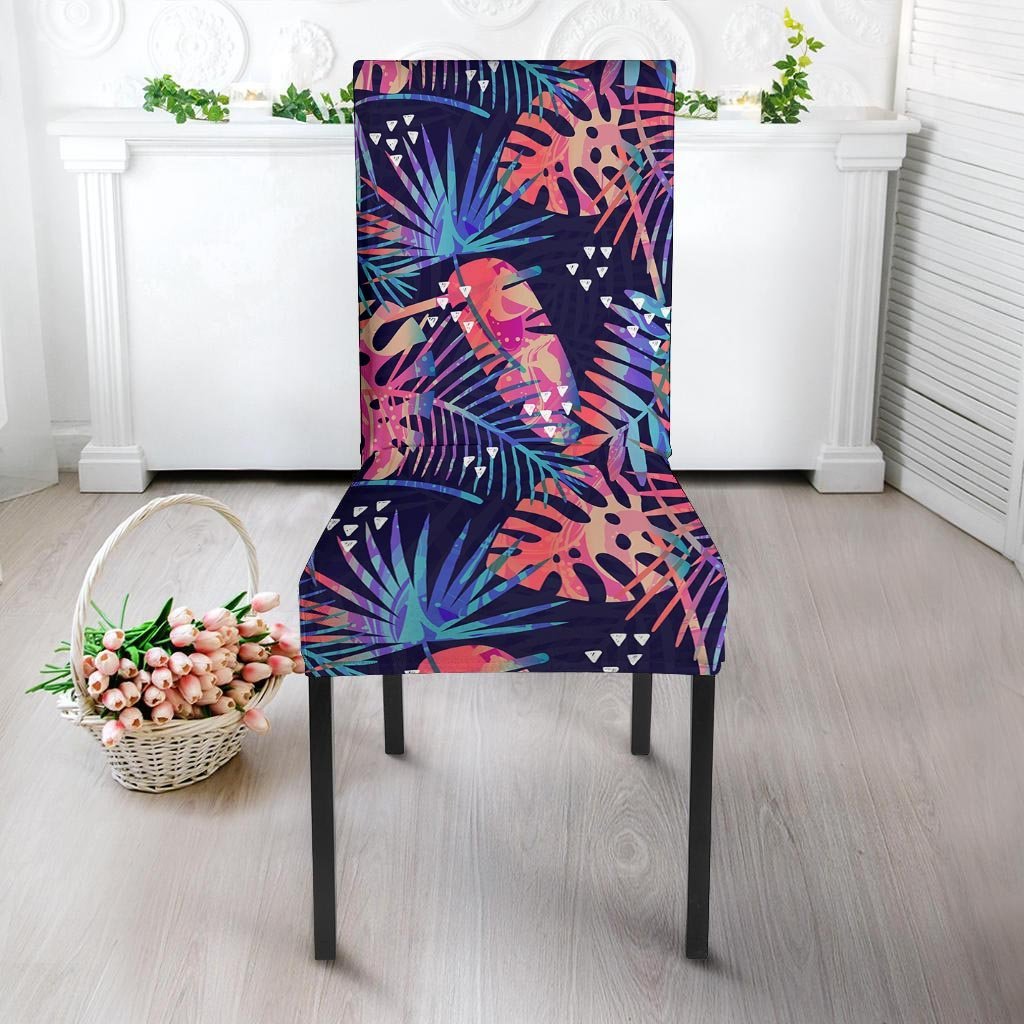 Neon Palm Leaf Hawaiian Print Chair Cover-grizzshop