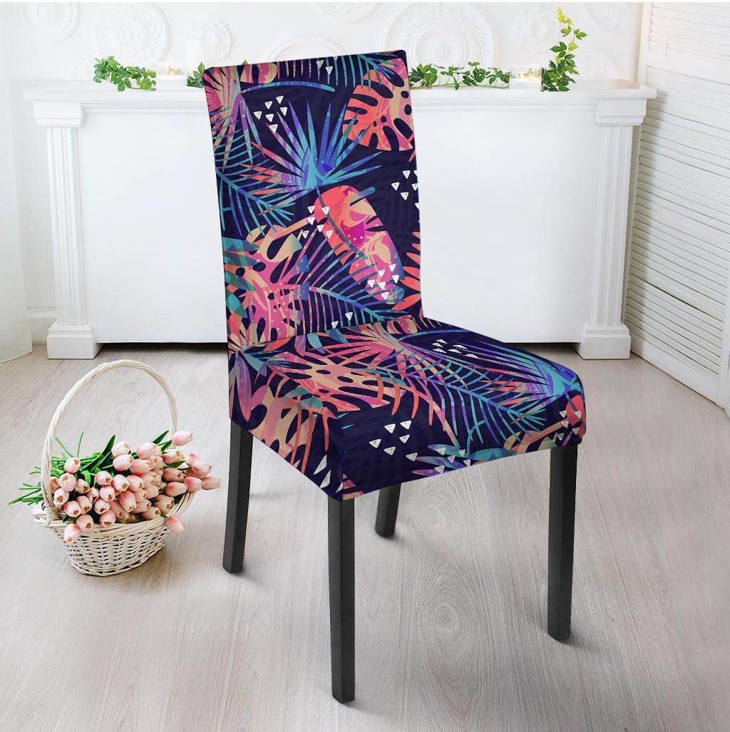 Neon Palm Leaf Hawaiian Print Chair Cover-grizzshop